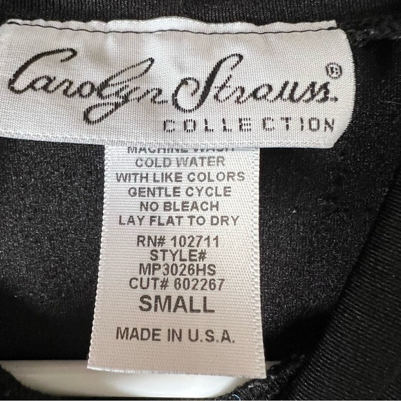 VTG Y2K Carolyn Strauss Slinky Knit Basic Black Minimalist Sleeveless Top USA S - Picture 7 of 8